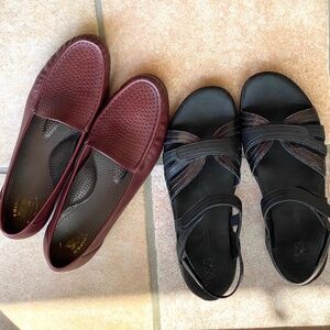2 Pair SAS shoes: Loafer & Sandle, women size 11
